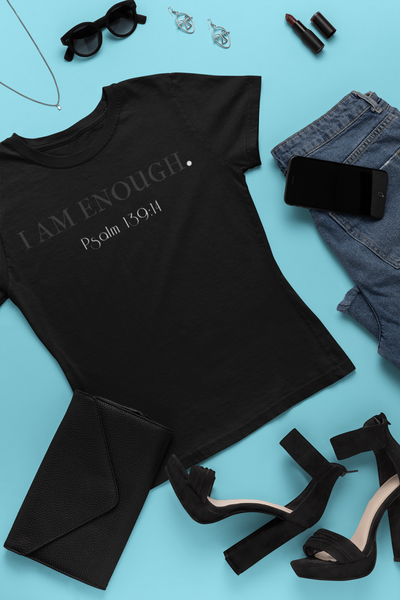 Black I Am Enough Ladies t shirt product view